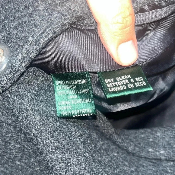 Lauren Ralph Lauren Notched Collar Two Button Gray Slub Wool Blazer - Picture 3 of 5